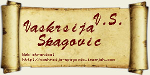 Vaskrsija Špagović vizit kartica